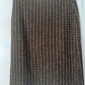 Chic Black and Brown Patterned Skirt
